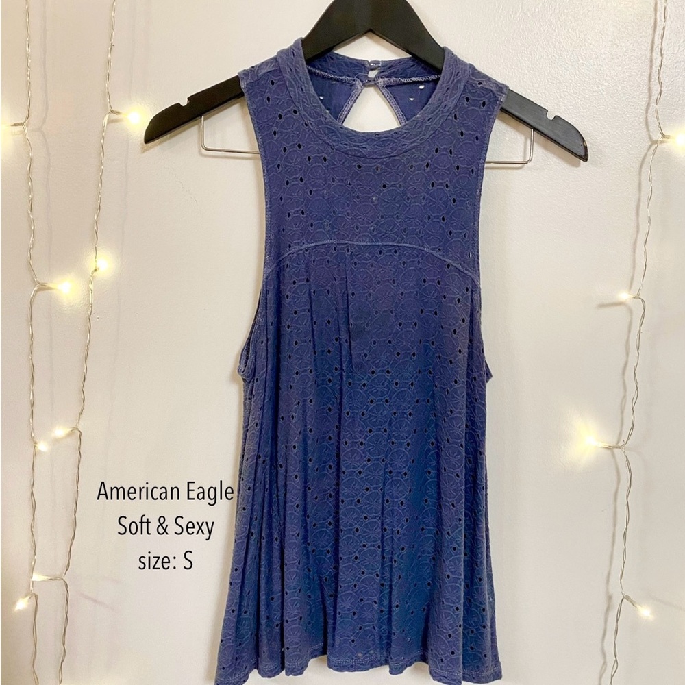 American Eagle Outfitters Soft & Sexy Blue Tank Top